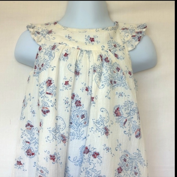 BABY GAP | Infant Red, White, & Blue Floral Sleeveless Fully Lined Dress - Picture 9 of 12